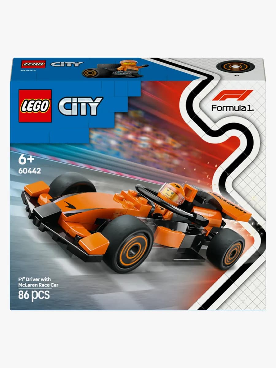 LEGO City 60442 F1 förare med McLaren racerbil