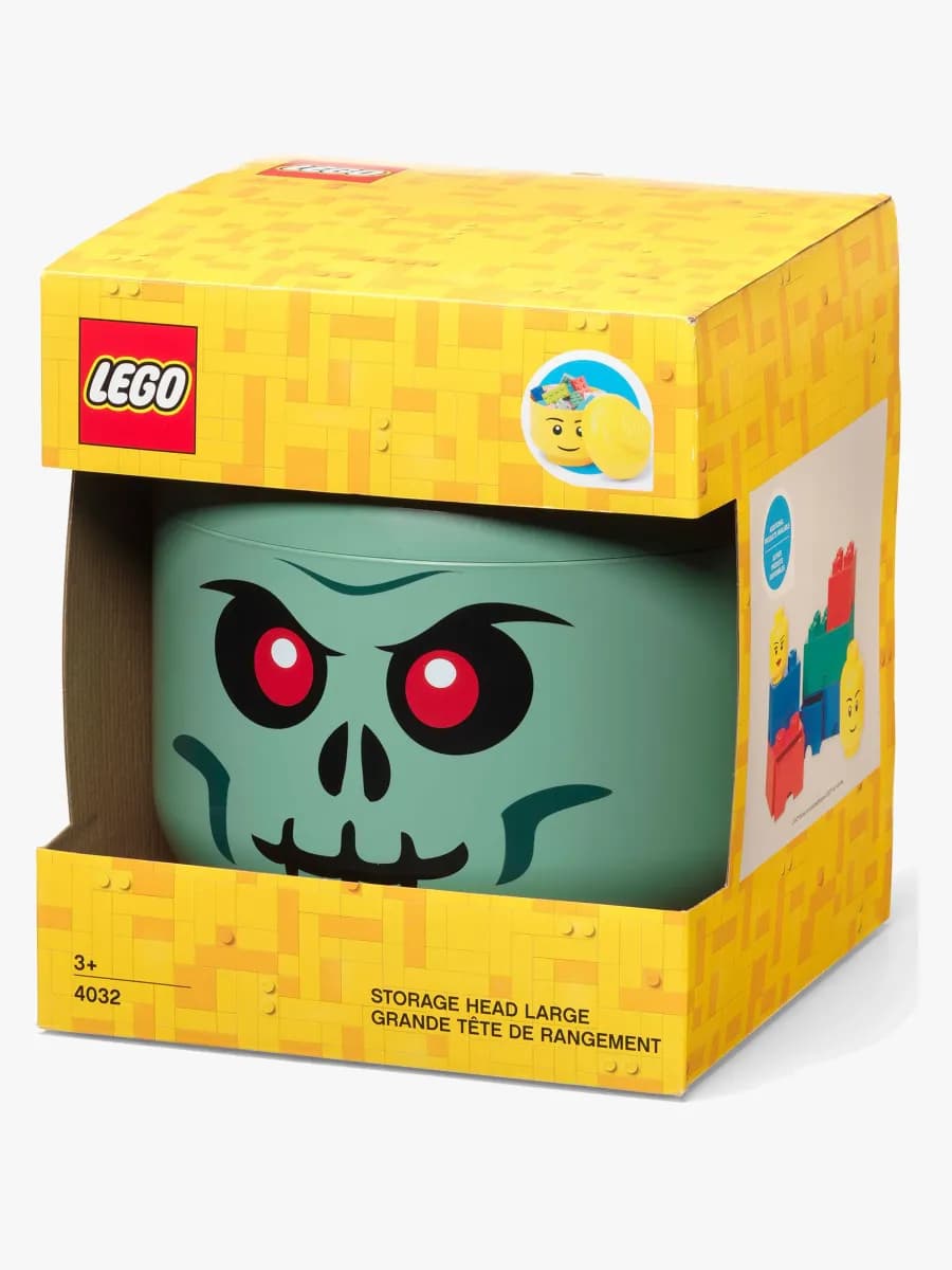 LEGO Förvaring Huvud Skelett Large, Grön, Förvaring Barnrum