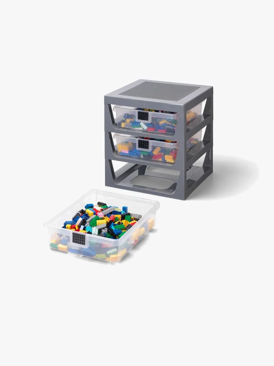 LEGO Förvaringshylla 3 Lådor, Dark Grey, Förvaring Barnrum
