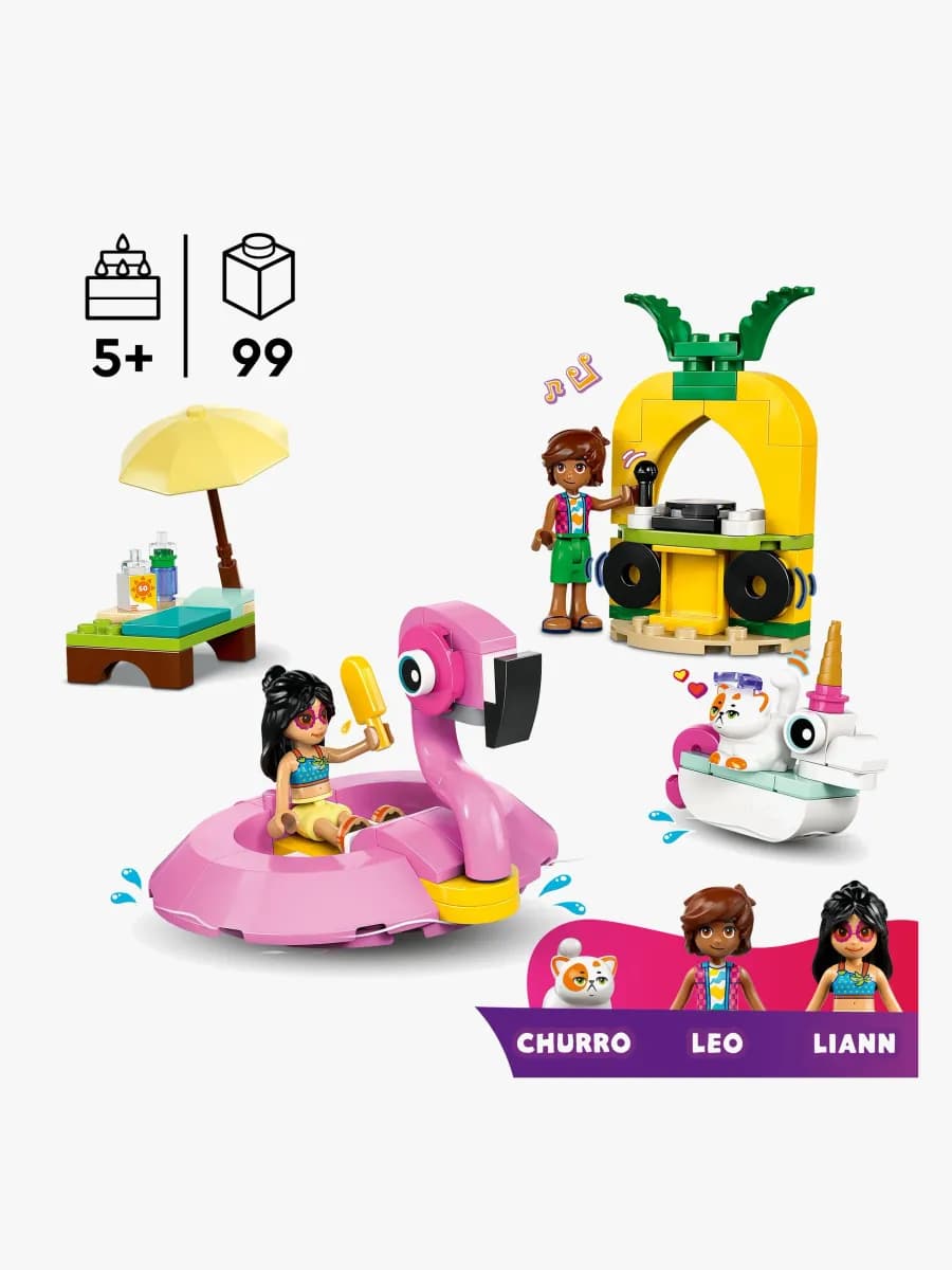 LEGO Friends 42658 Poolparty med enhörning och flamingo