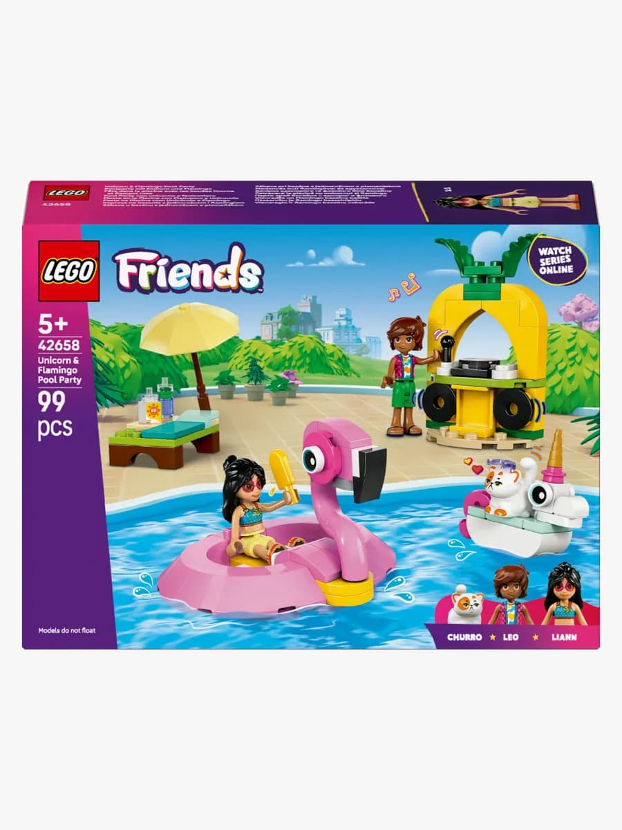 LEGO Friends 42658 Poolparty med enhörning och flamingo