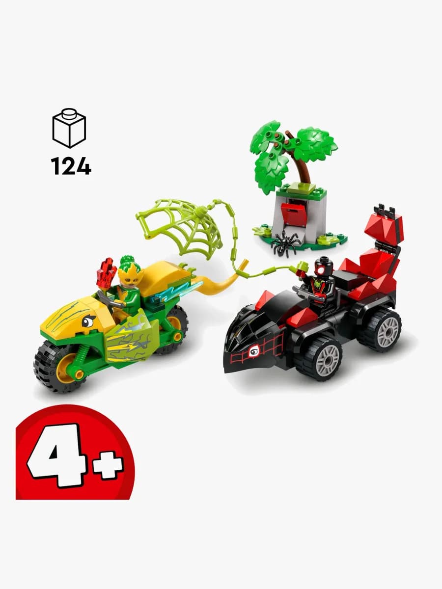 LEGO Spidey 11198 Spins och Electros jakt med dinosauriefordon
