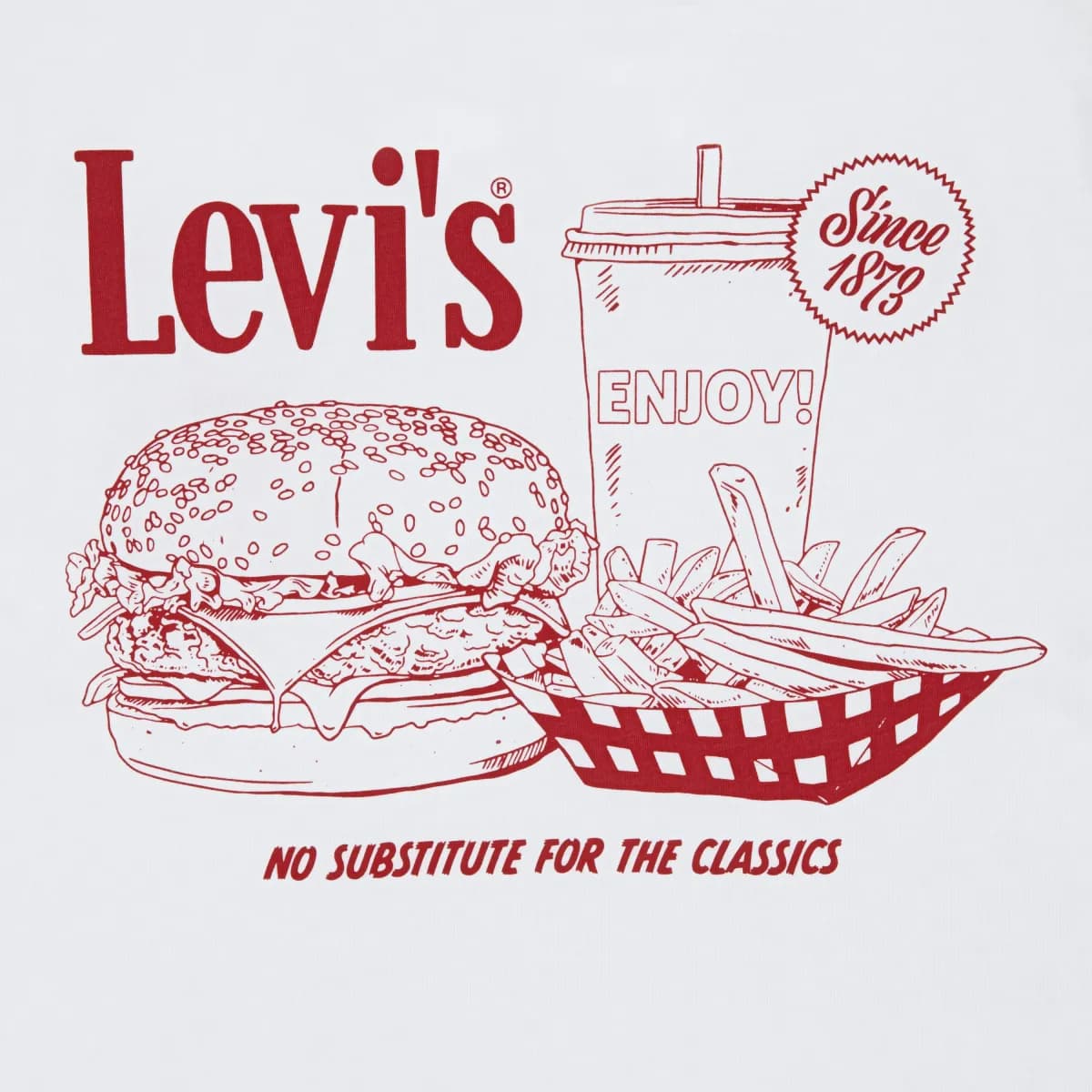 Levi's LVB Burger Meal T-shirt, Bright White, 116