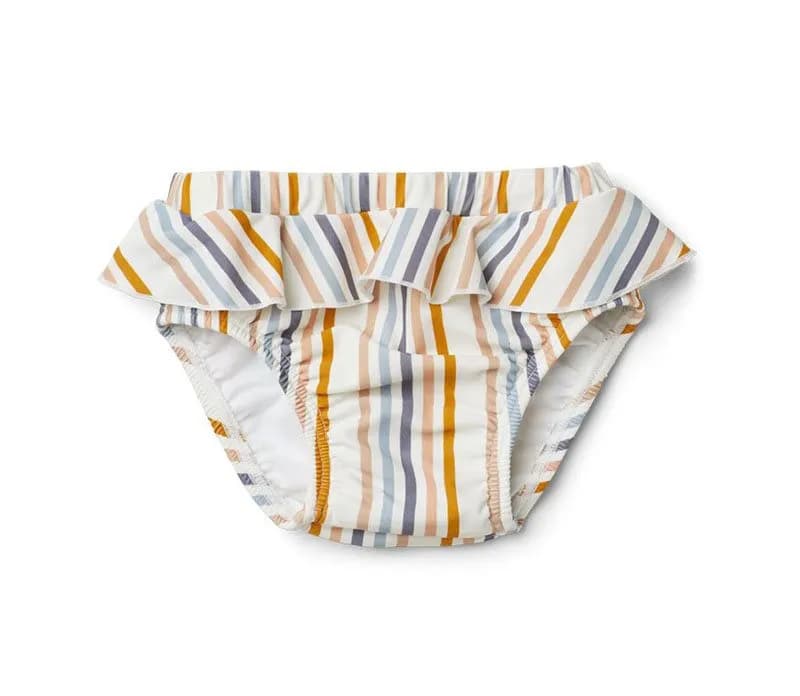Liewood badbyxa Elise med volang stl 56/62, stripe multi