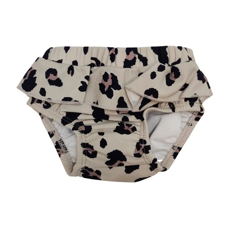 Liewood badbyxa Elise med volang stl 68/74, leo beige beauty