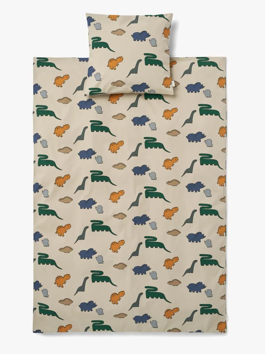 LIEWOOD Carmen Bäddset 70x100 Spjälsäng, Dinosaurs/Mist