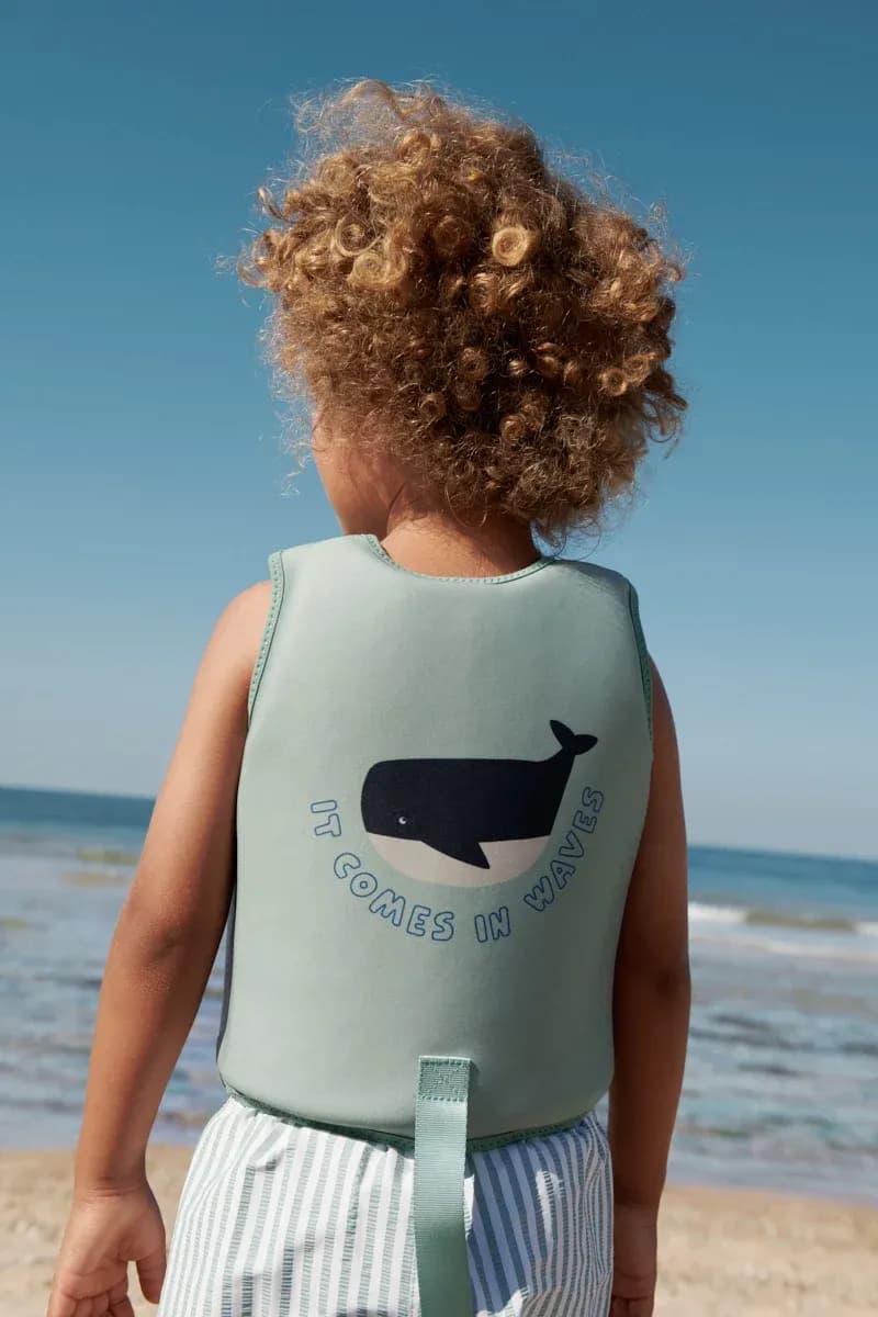 LIEWOOD Dove Simväst, It Comes In Waves/Peppermint, 19-30 kg
