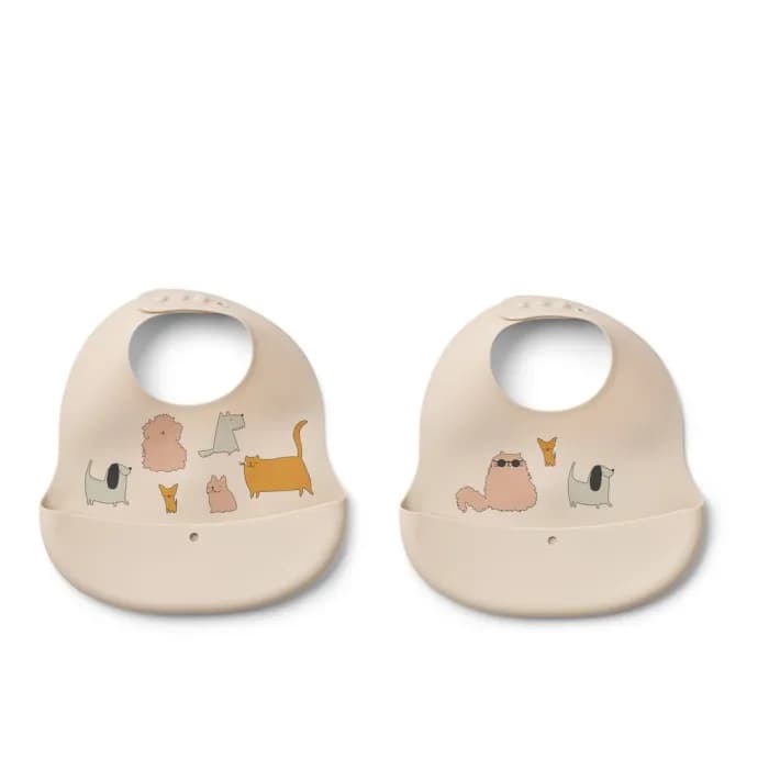 Liewood Ember Haklapp 2-pack Cats and Dogs (Sandy)