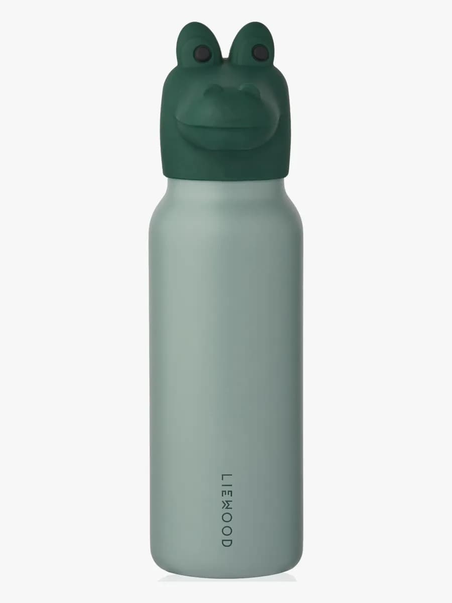 LIEWOOD Falk Vattenflaska Krokodil 350 ml, Peppermint/Garden Green
