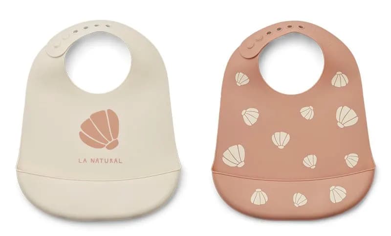 Liewood haklapp silikon Tilda 2-pack, snäcka/pale tuscany
