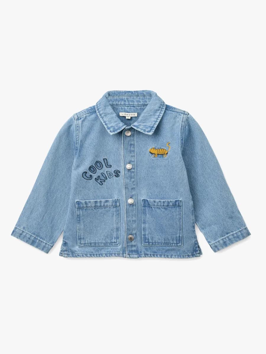 LIEWOOD Kinsley Placement Denim Jeansjacka, Cool Kids/Light Blue Denim, 98