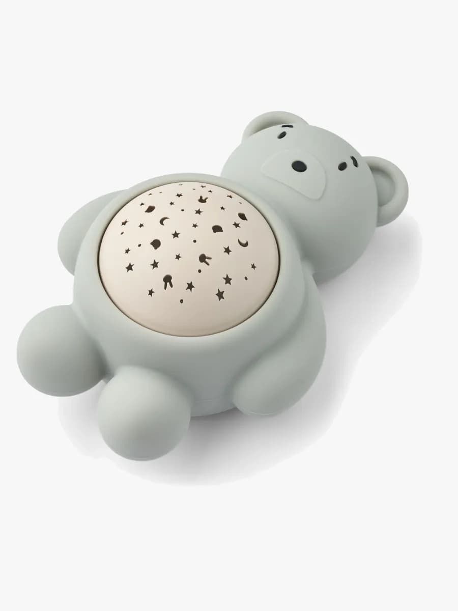 LIEWOOD Manuel Projektor Lampa med Ljud Björn, Dove Blue, Barnrum