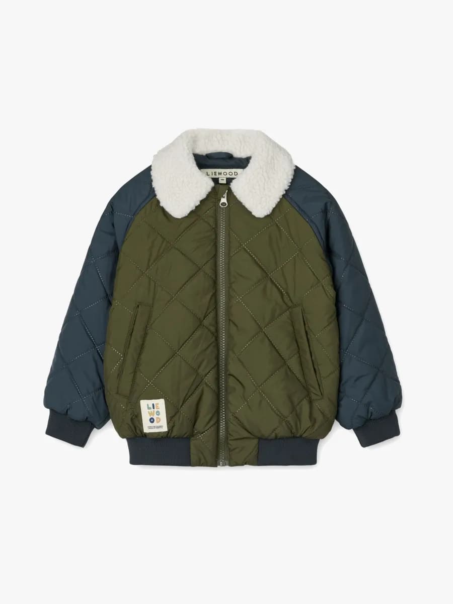 LIEWOOD Mira  Quiltad Jacka, Classic Navy/Army Brown, 128