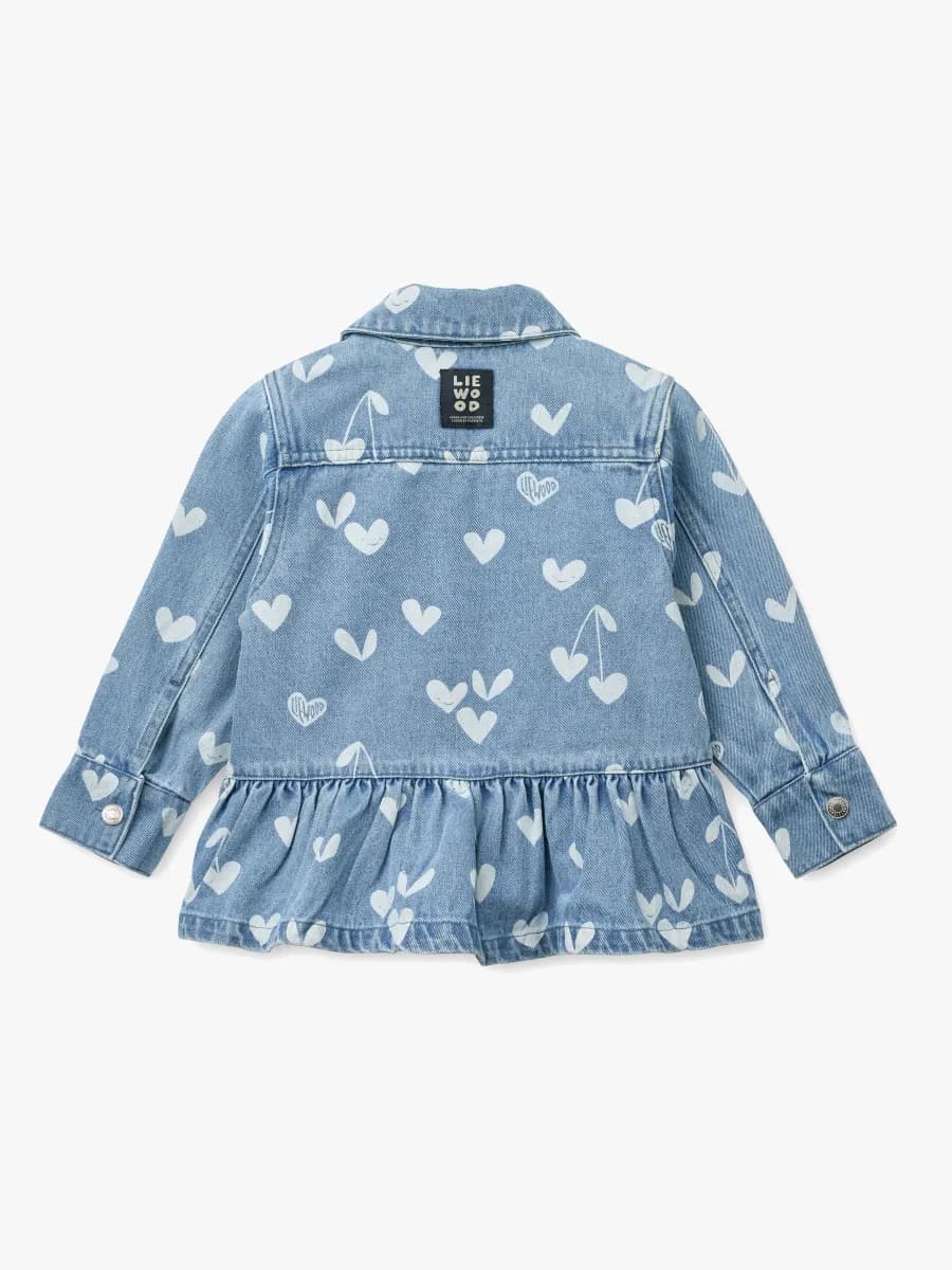 LIEWOOD Printed Denim Overshirt, Sweethearts/Light Blue Denim, 104