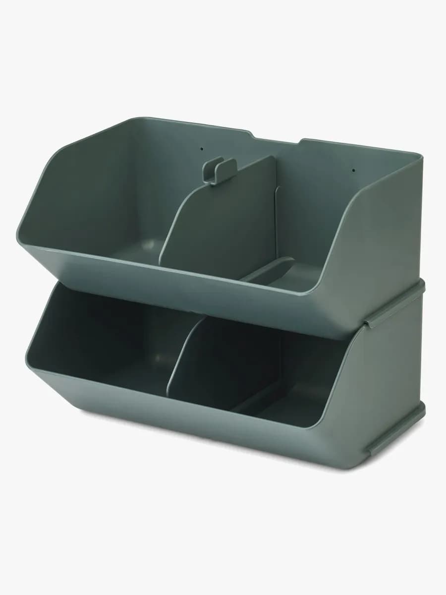 LIEWOOD Rosemary Förvaringslådor M 2-Pack, Whale Blue, Förvaring Barnrum