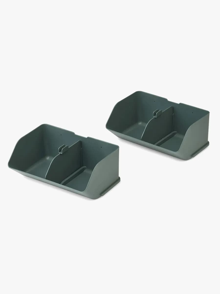 LIEWOOD Rosemary Förvaringslådor M 2-Pack, Whale Blue, Förvaring Barnrum