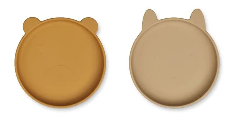 Liewood silikontallrik Olivia 2-pack, golden caramel oat mix