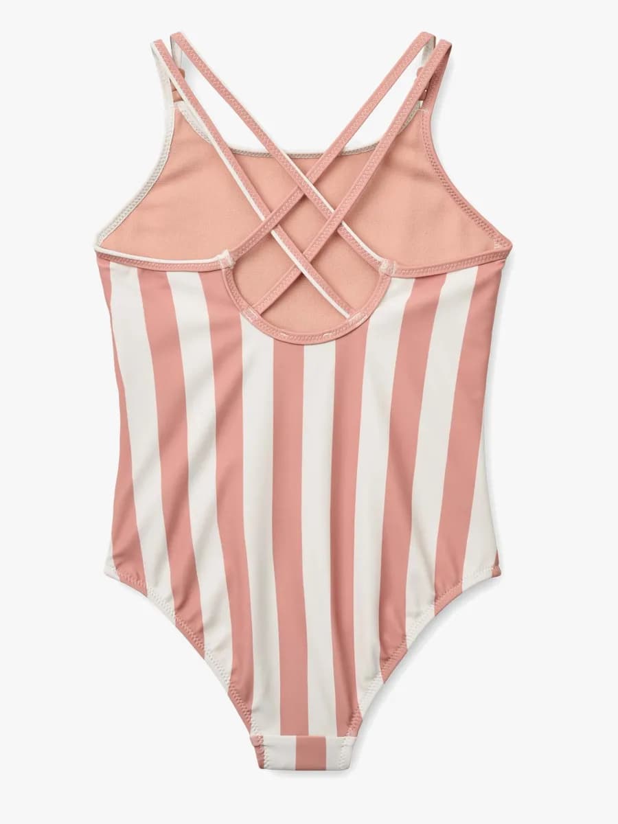 LIEWOOD Suna Baddräkt, Coral blush/creme de la creme stripe, 116