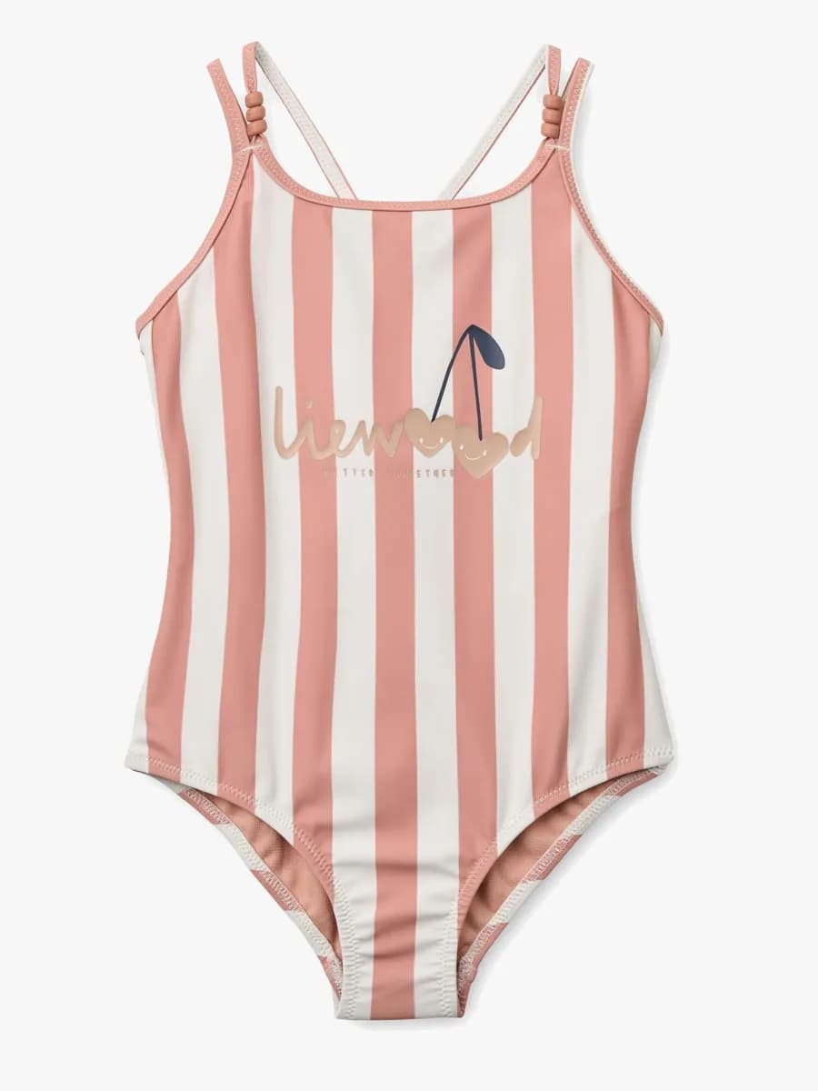 LIEWOOD Suna Baddräkt, Coral blush/creme de la creme stripe, 116