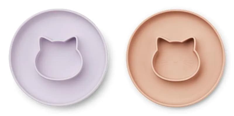 Liewood tallrik Gordon 2-pack, cat lavender/rose