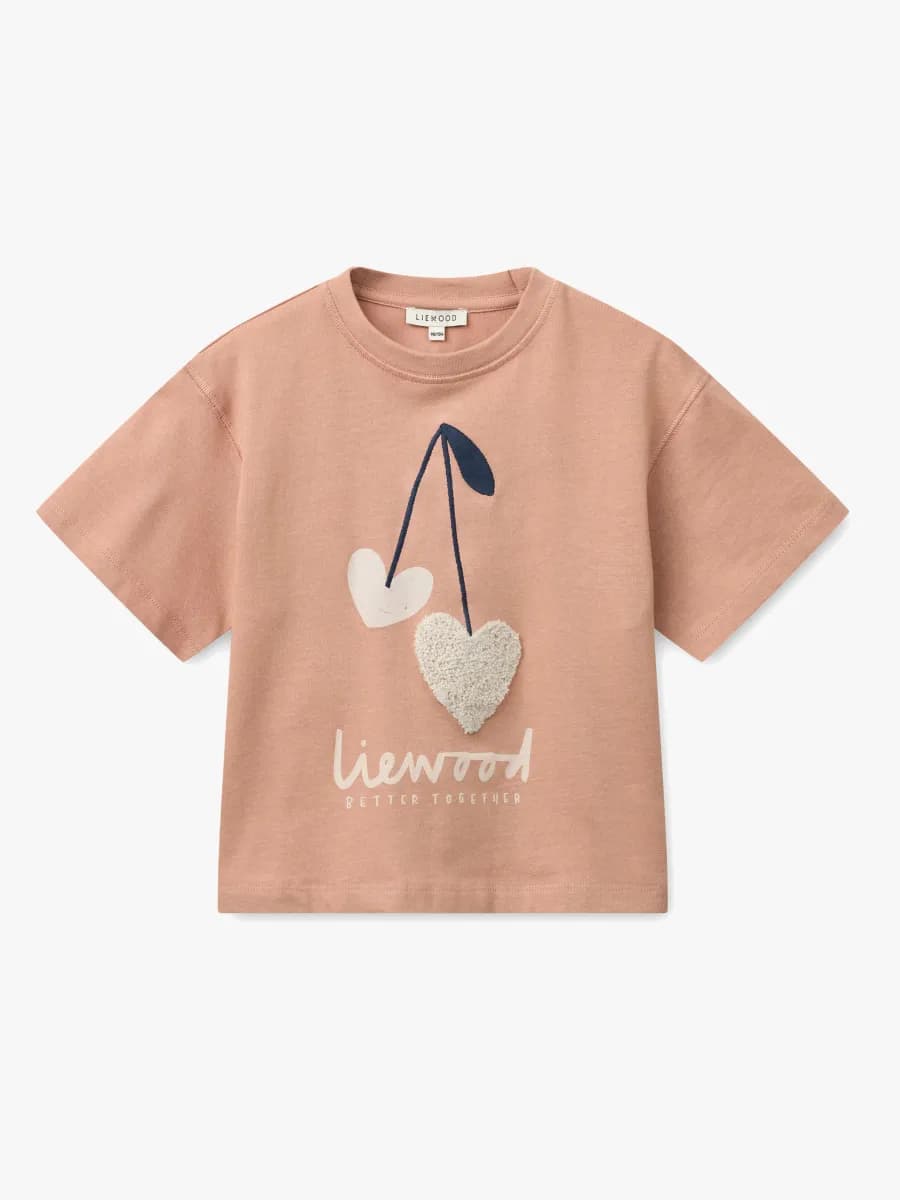 LIEWOOD Tyler Placement T-shirt, Sweetshearts/Pale Tuscany, 86-92