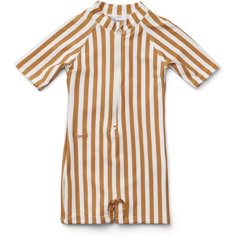 Liewood UV-dräkt/jumpsuit Max Swim stl 56/62, stripe mustard