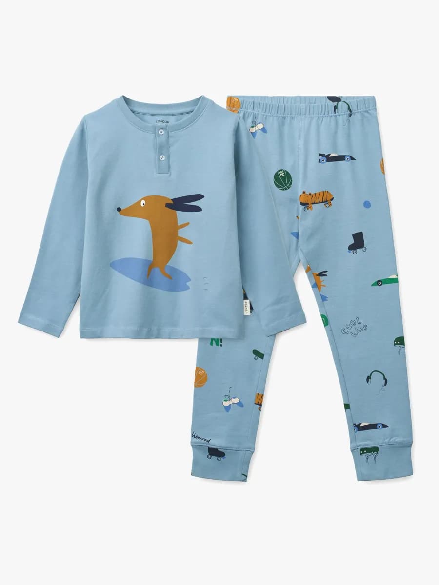 LIEWOOD Wilhelm Pyjamasset, Dog/fun/beach blue/mix, 86-92