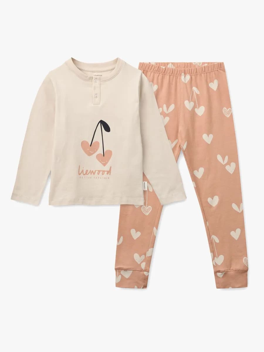 LIEWOOD Wilhelm Pyjamasset, Heart/Sweetheart/Pale tuscany/mix, 98-104