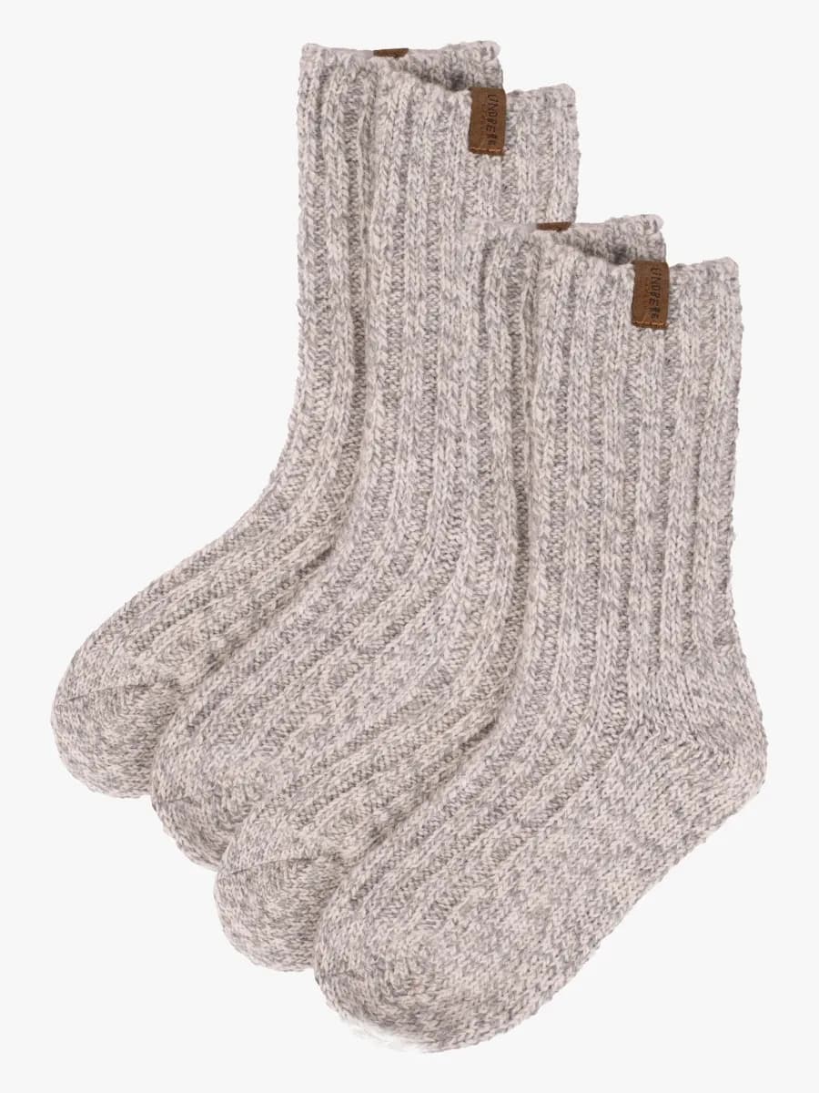 Lindberg Ragge Sockor 2-Pack Ullmix, Grey Melange, 31-33