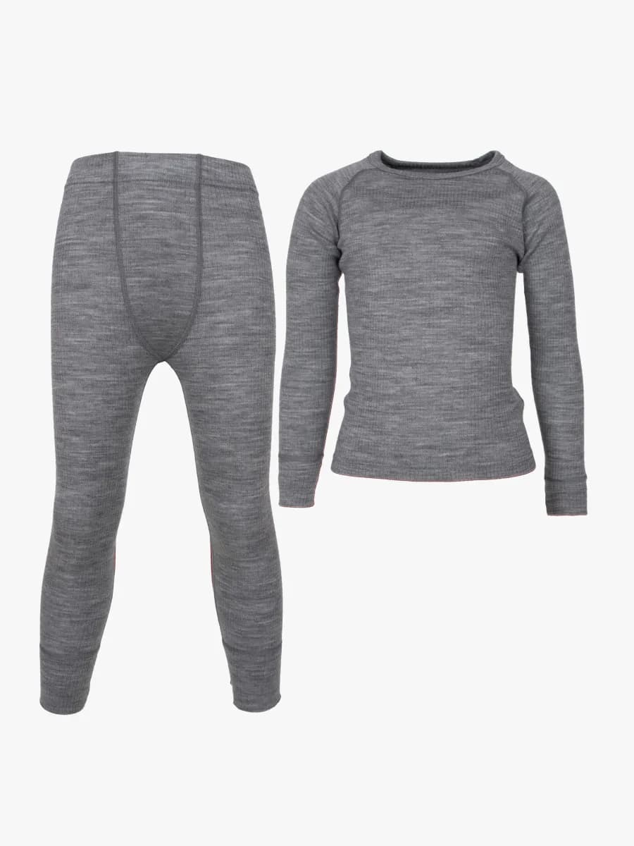Lindberg Rib Merino Underställ Merinoull, Grey Melange, 110