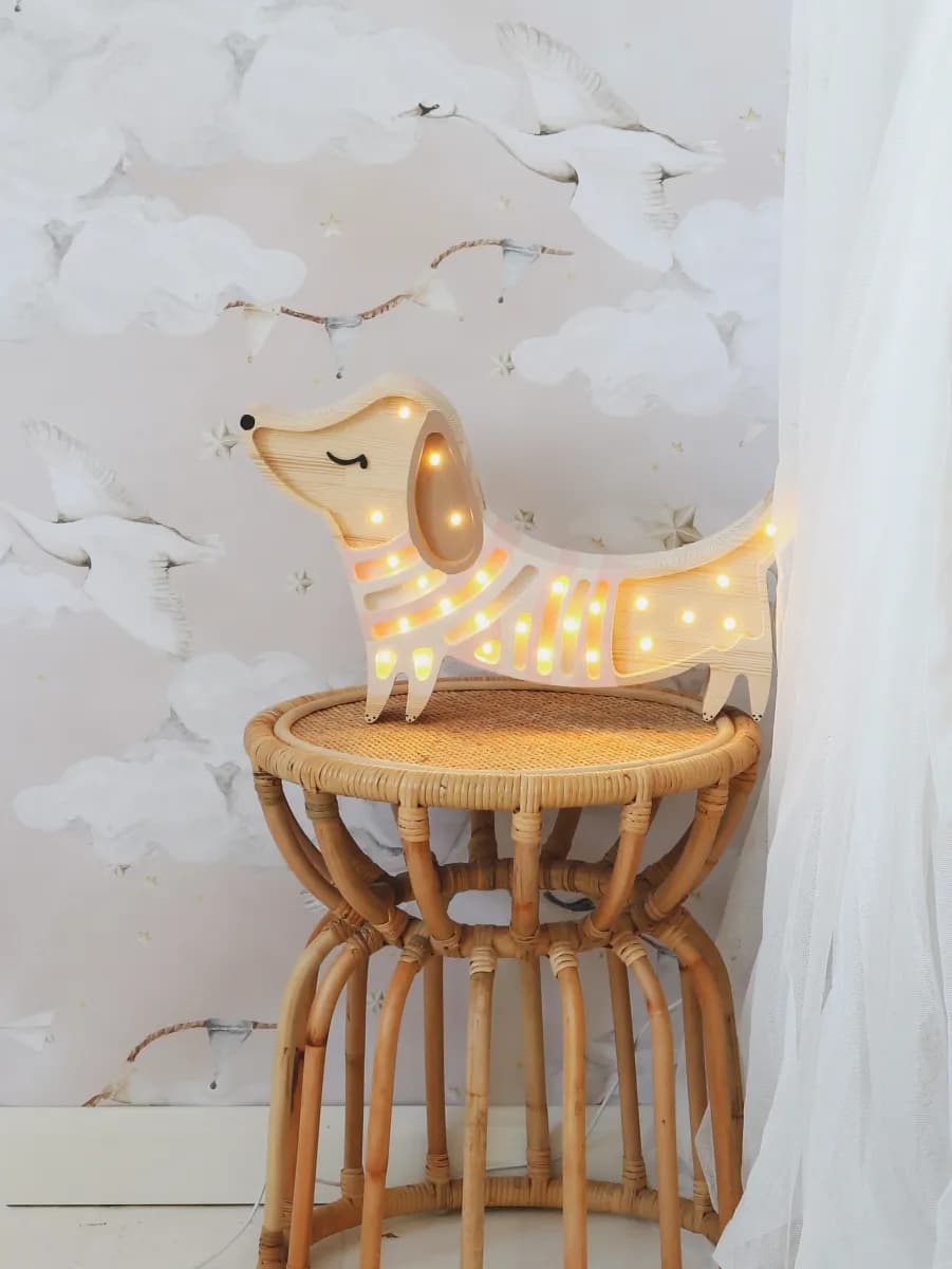 Little Lights Lampa Hundvalp, Strawberry Cream, Barnrum