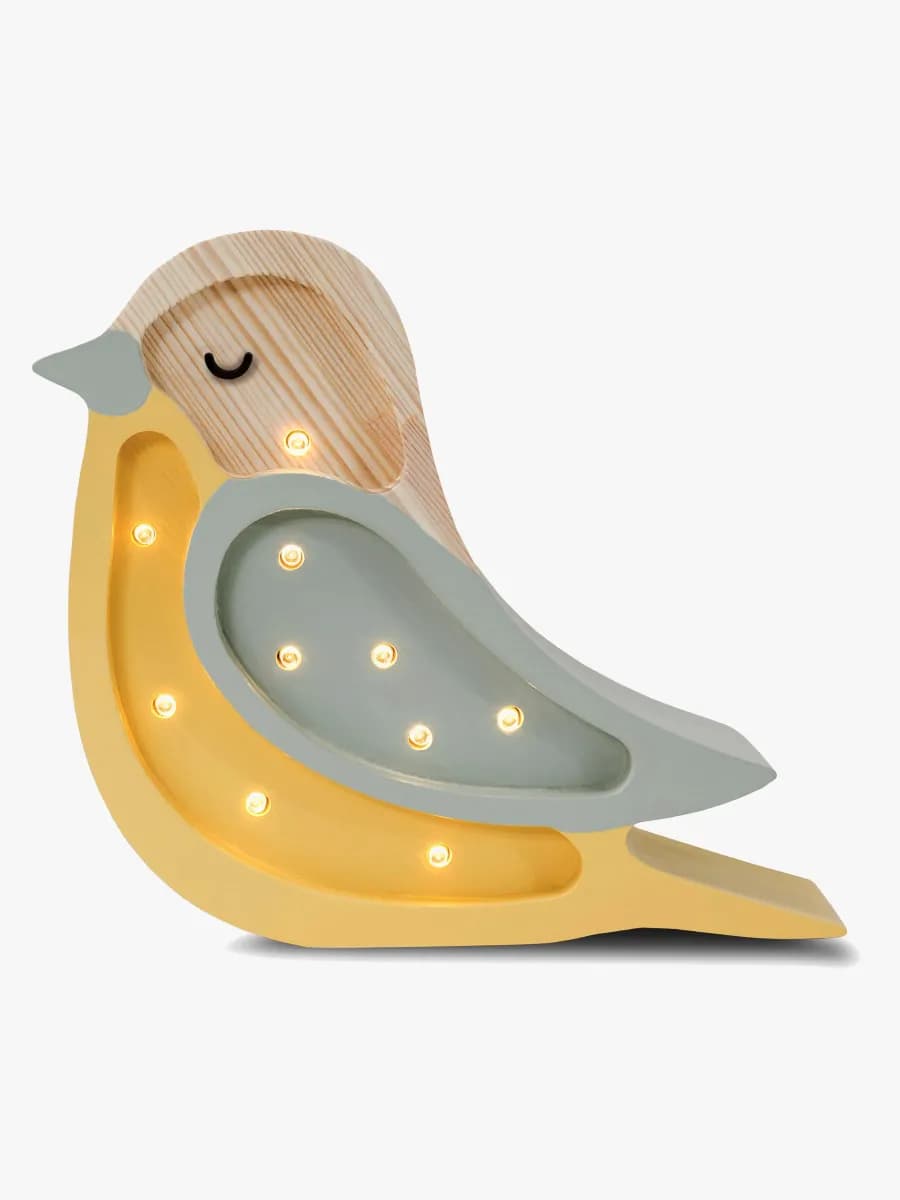 Little Lights Mini Lampa Fågel, Khaki/Light Mustard, Barnrum