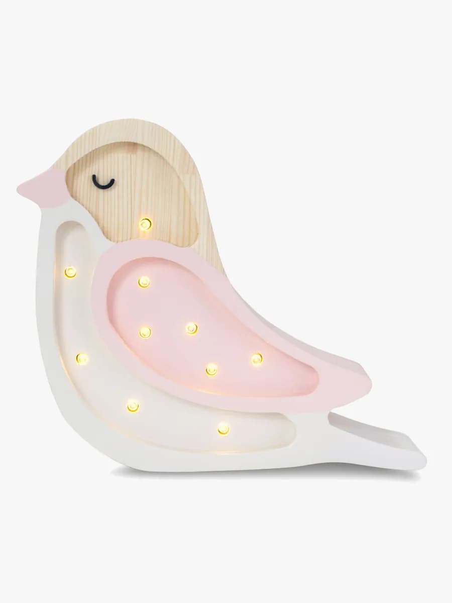 Little Lights Mini Lampa Fågel, Strawberry Cream, Barnrum