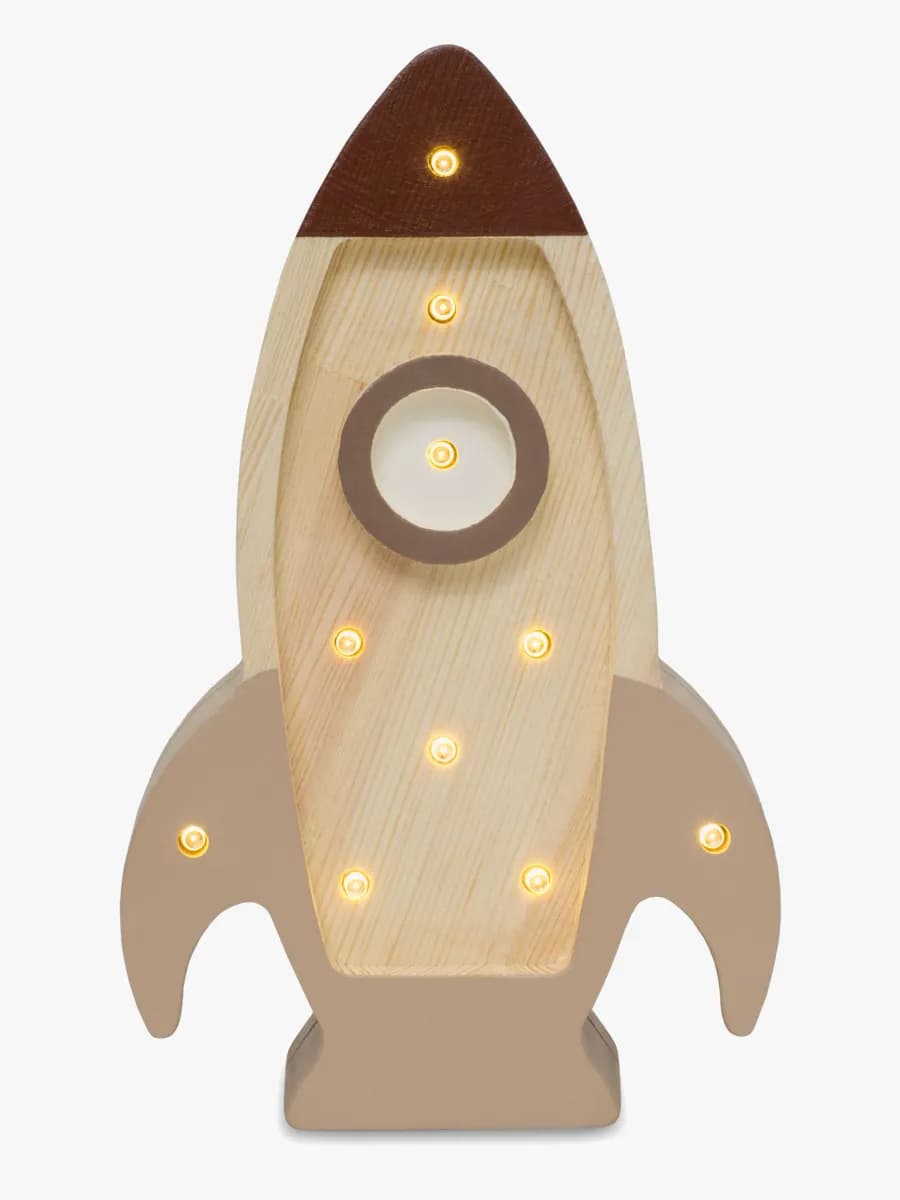 Little Lights Mini Lampa Rymdraket, Cappucino, Barnrum