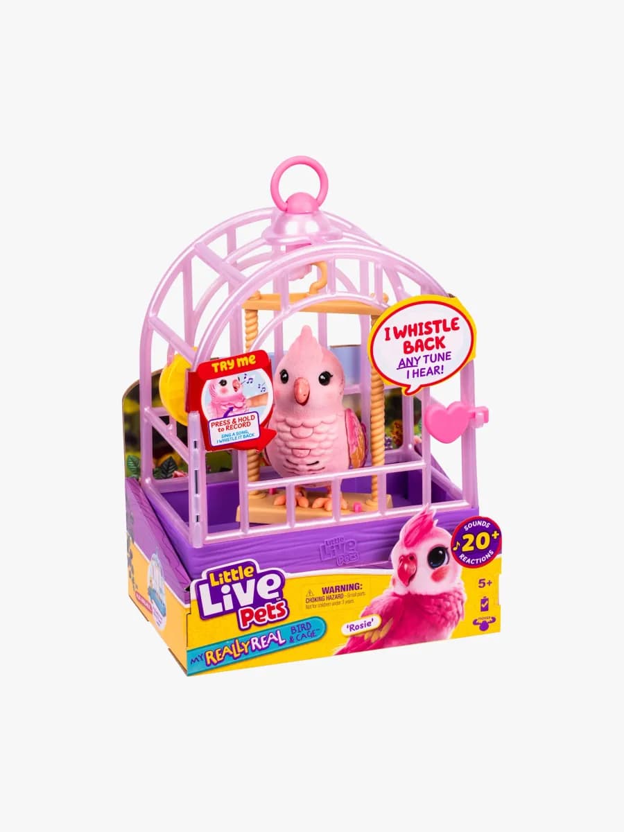 Little Live Pets Lekset My Really Real Bird &  Cage, Rosie