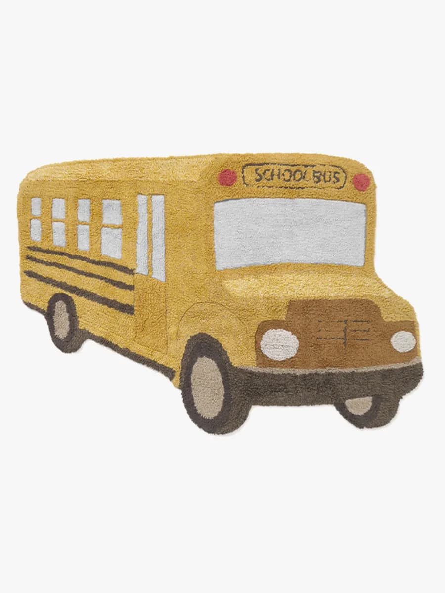 Lorena Canals  Tvättbar Barnmatta 90x130, School Bus, Barnrum