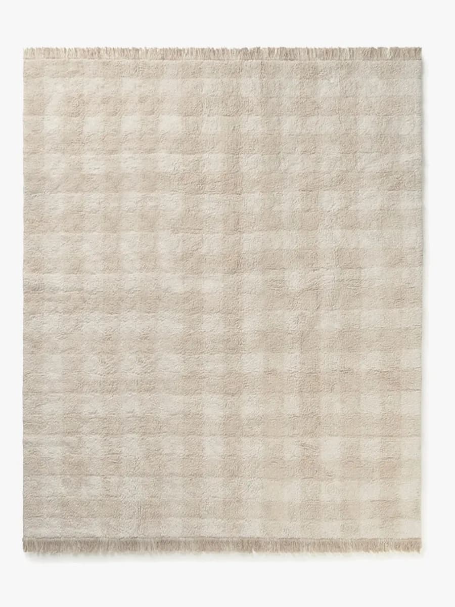 Lorena Canals Tvättbar Vichy Barnmatta 150x180 cm, Ivory, Barnrum
