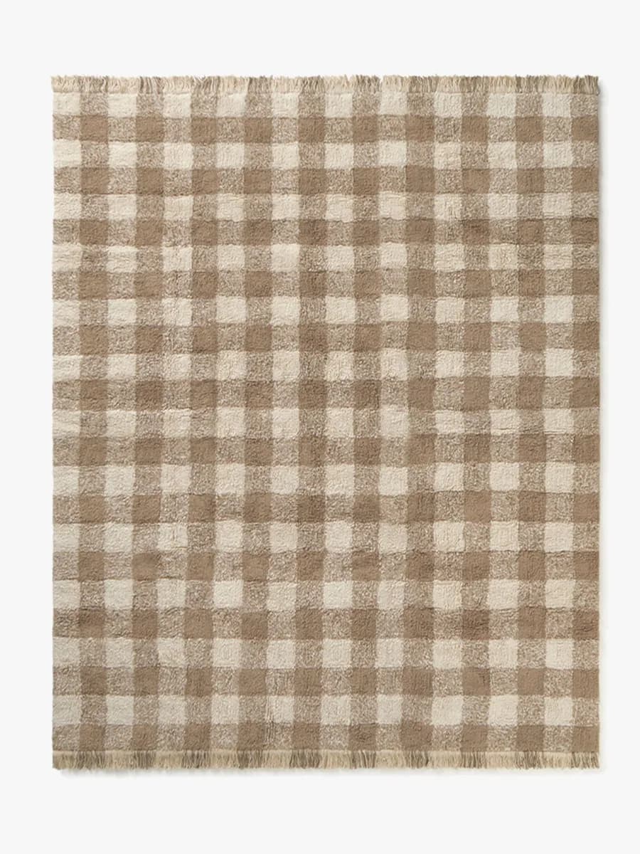 Lorena Canals Tvättbar Vichy Barnmatta 150x180 cm, Marron, Barnrum