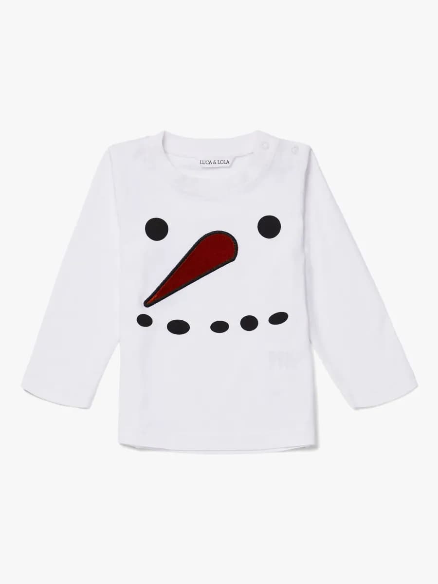 Luca &  Lola Baby Topp Baby Snowman, White 62