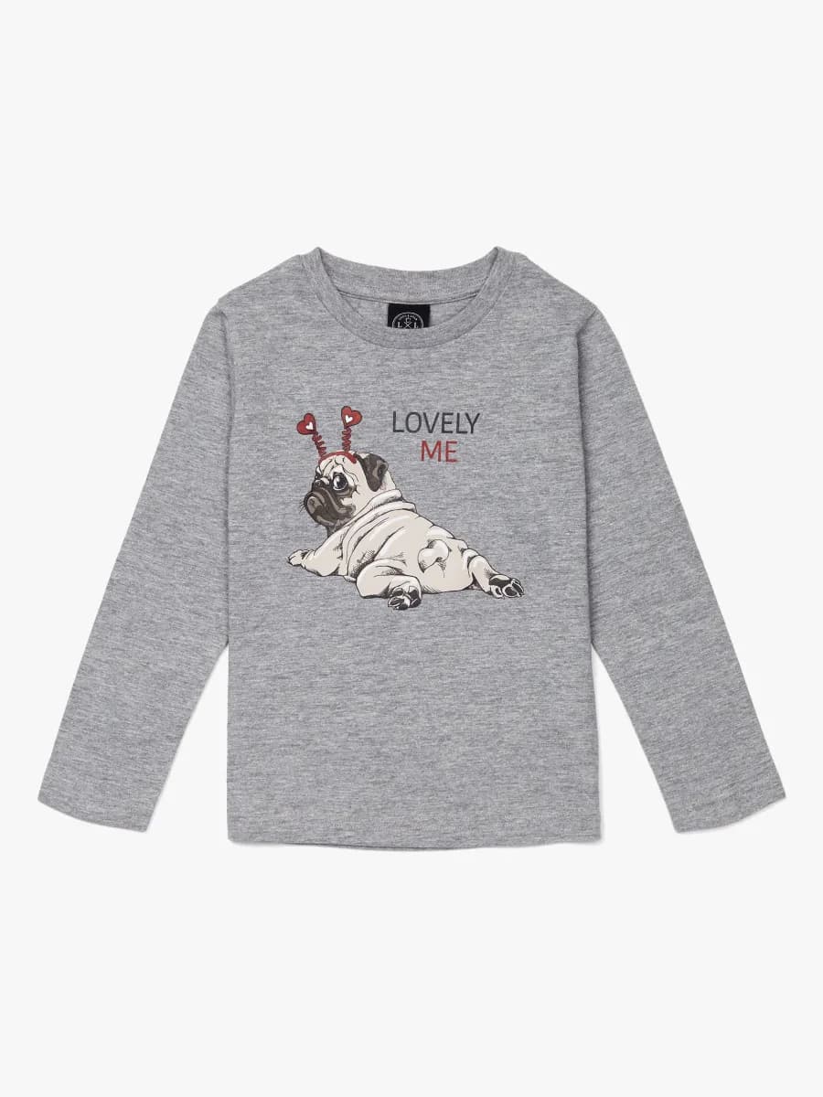 Luca &  Lola Dalenna Långärmad T-shirt, Grey Melange 110-116