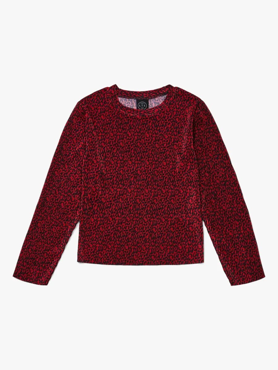 Luca &  Lola Elettra Långärmad Topp, Red Leopard 134-140