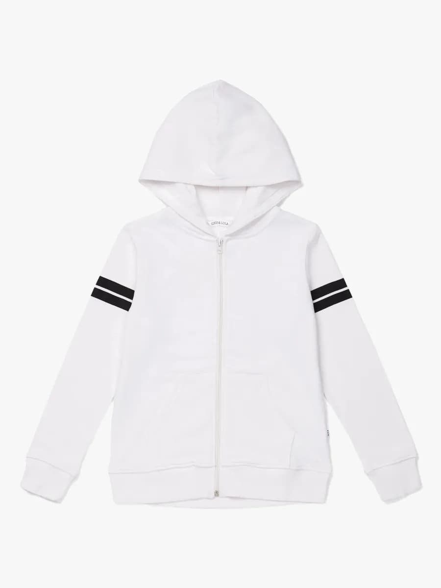Luca &  Lola Marzia Hoodie, White/Stripes 134-140
