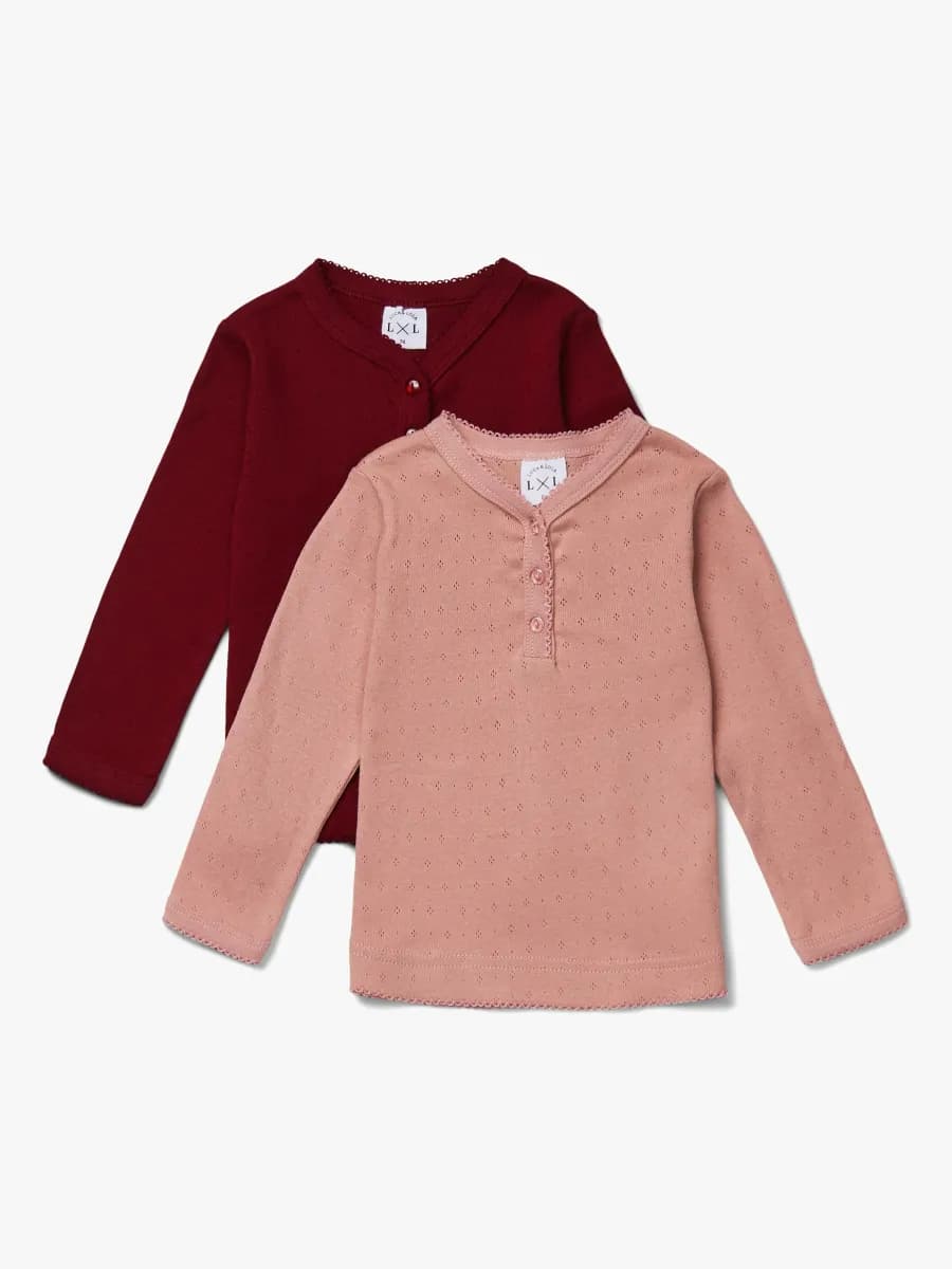 Luca &  Lola Siena Långärmad T-shirt 2-pack, Pink 68