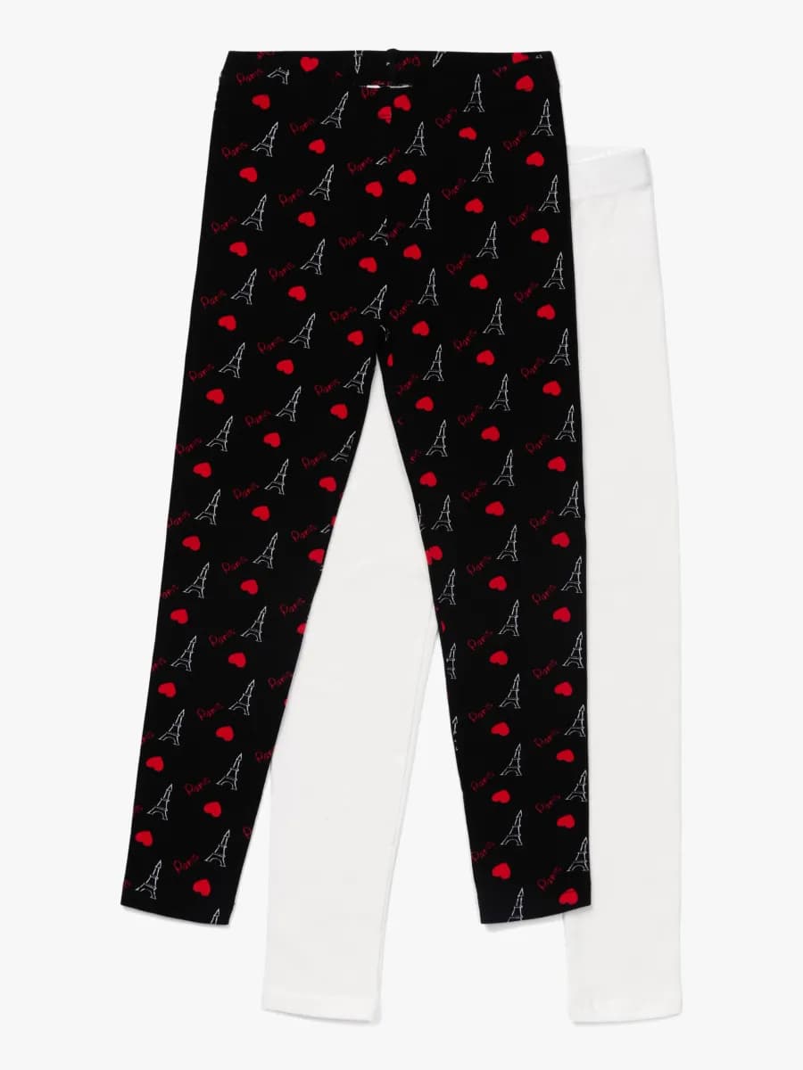 Luca &  Lola Venetia Långa Leggings 2-pack, Black/Red 110-116