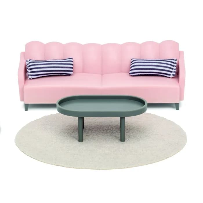 Lundby Basic Vardagsrumsset (Rosa)