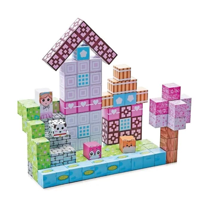 Mag&Play Building cubes 2 cm 110 st (Rosa)