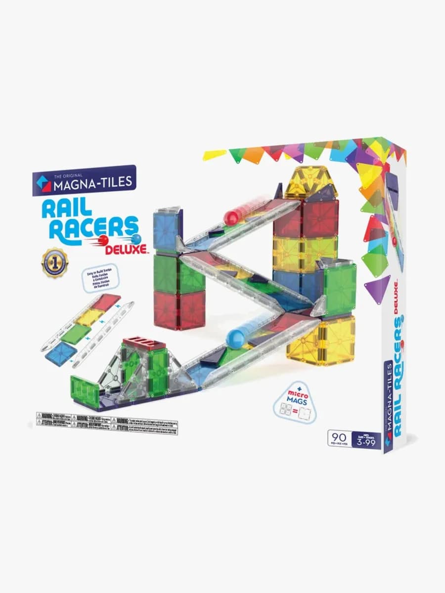 MAGNA-TILES Rail Racer Magnetiska Byggklossar 90 Delar