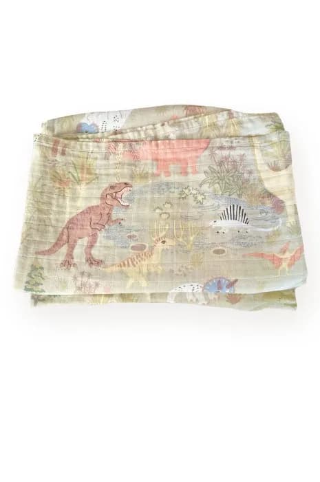 Majvillan Muslinfilt 130x180 cm Dinosaur Vibes (Green)