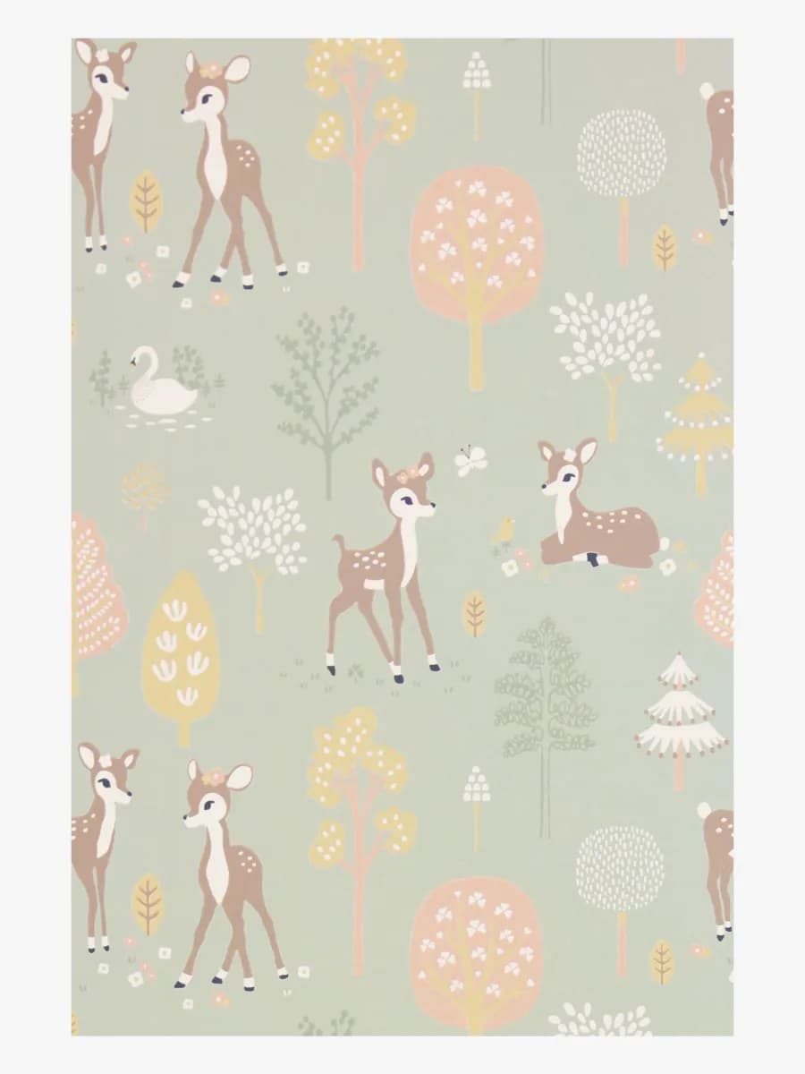 Majvillan Tapet Golden Woods, Dusty Green