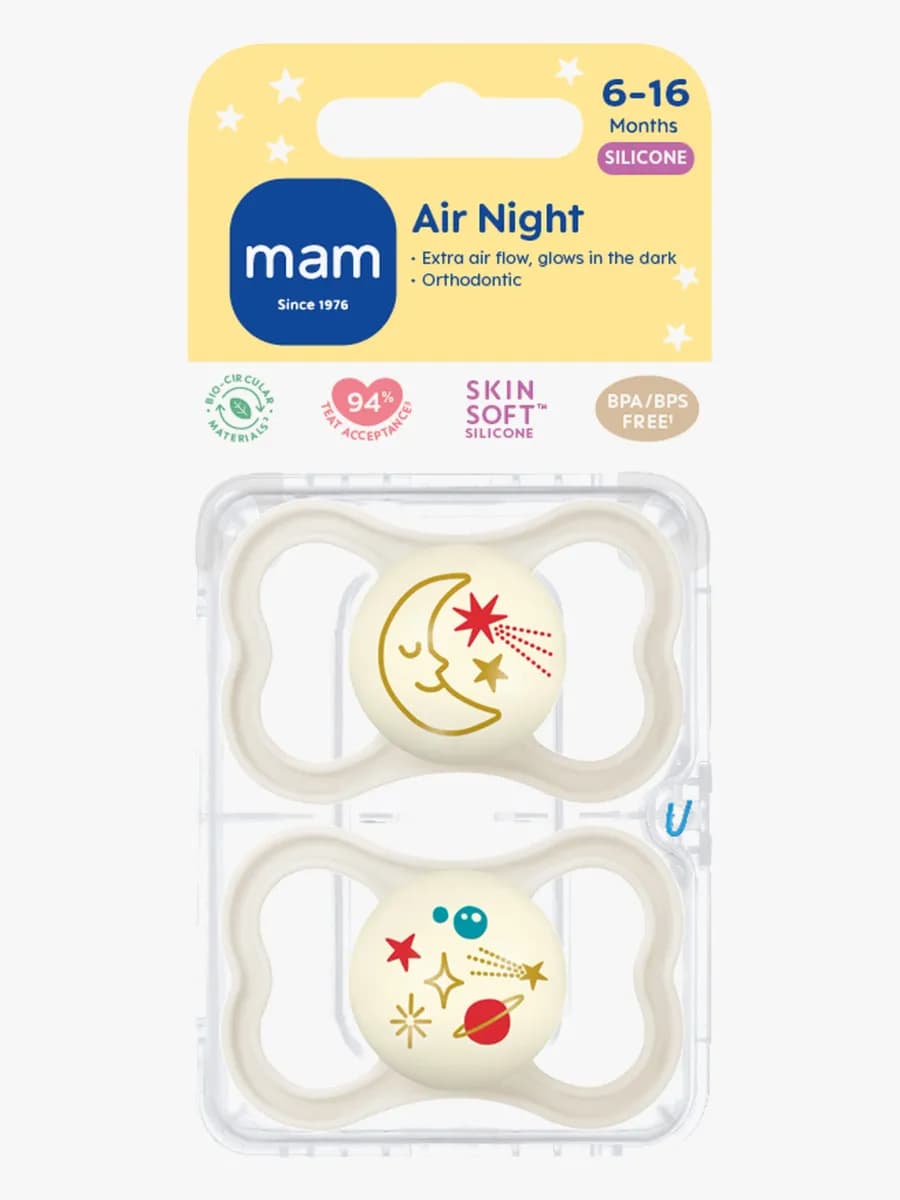 MAM Air Night Silikon Nappar 6-16m, Neutral
